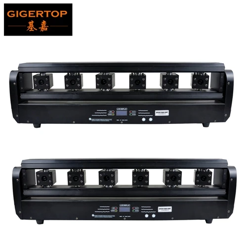 2 Gigertop TP-E39 6 головы Стадия вращения Перемещение лазерной головки Красный цвет луч эффект индивидуальный контроль для дискотеки бар Вечерние - Цвет: 2