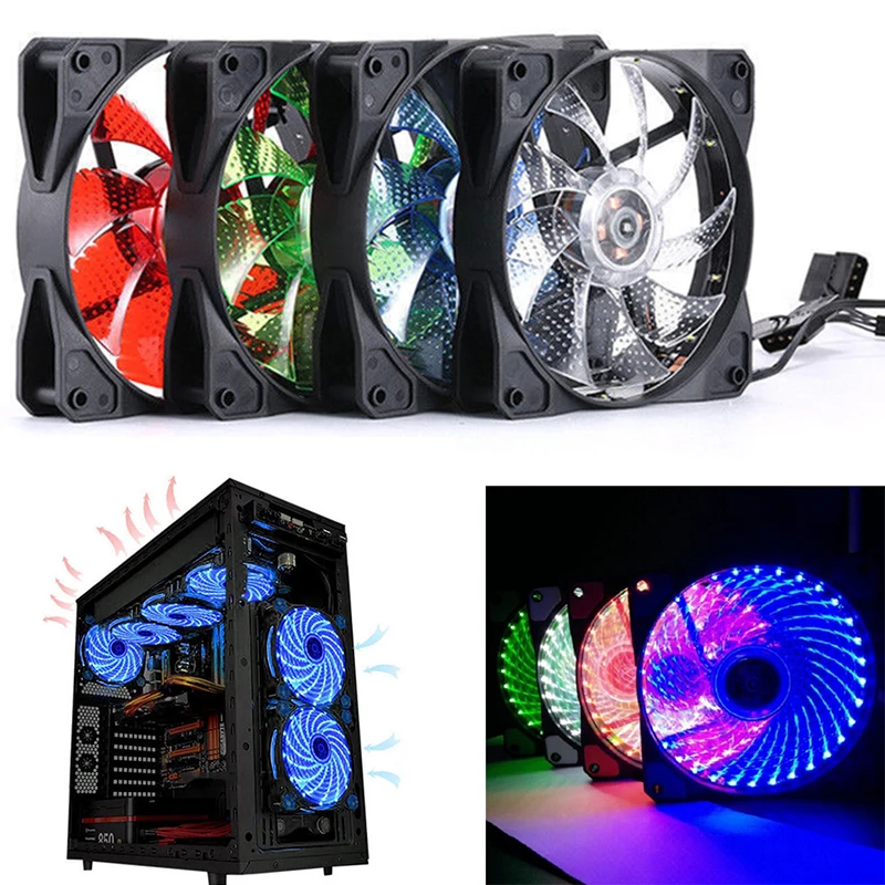 POHIKS 1 шт. светодиодный светящийся 120 мм RGB вентилятор Охлаждающий бесшумный ПК