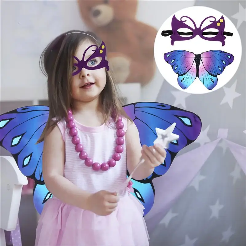 

2 Pcs Butterfly Wing Shape Cloak Children's Cape Halloween Decorative Cape