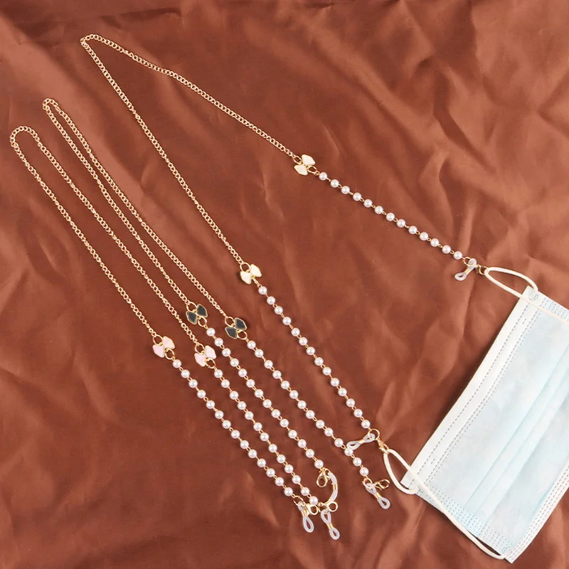 2021 ретро солнцезащитные очки-бабочки маска для лица шнурок жемчужный модный цвет