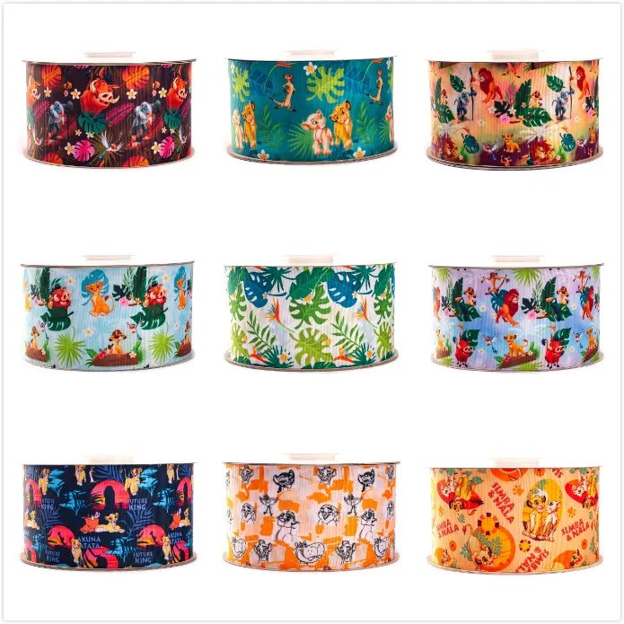 Лента с мультяшным принтом льва красивая объемная лента для аксессуаров волос 5