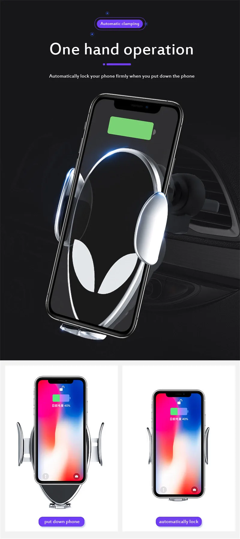 Qi 10 Вт беспроводное автомобильное зарядное устройство для iPhone 11 Pro Max XR зарядное устройство для телефона для samsung S10 Xiaomi Быстрая зарядка Автомобильный держатель для телефона зарядное устройство