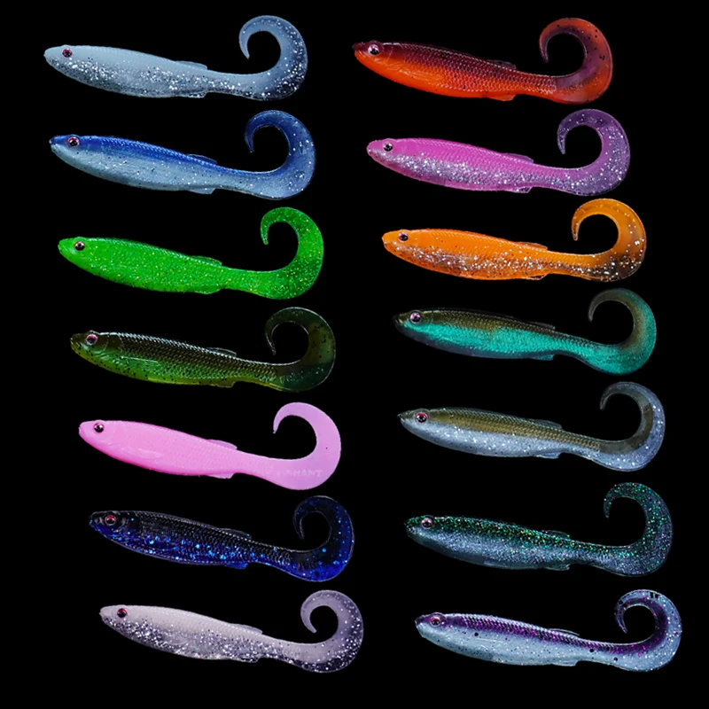 

9/7Pcs Curly Lifelike Fish Soft Bait 6cm 7cm Jig Wobblers Fishing Lure Silicone Artificial Baits Carp Bass Lures Pesca Tackle