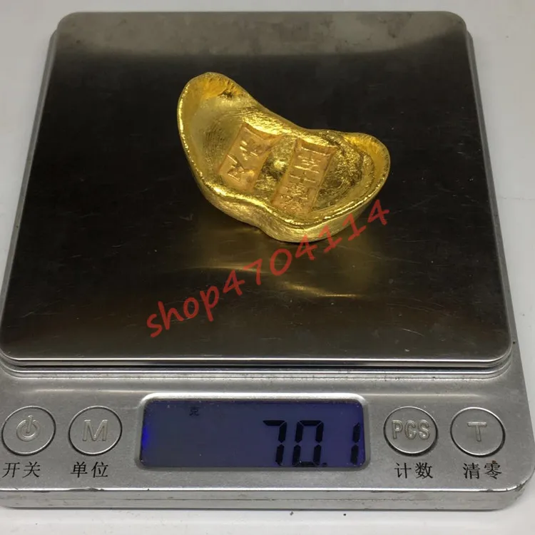

Qianlong ten years, red gold, gold ingot, exquisite crafts, collection