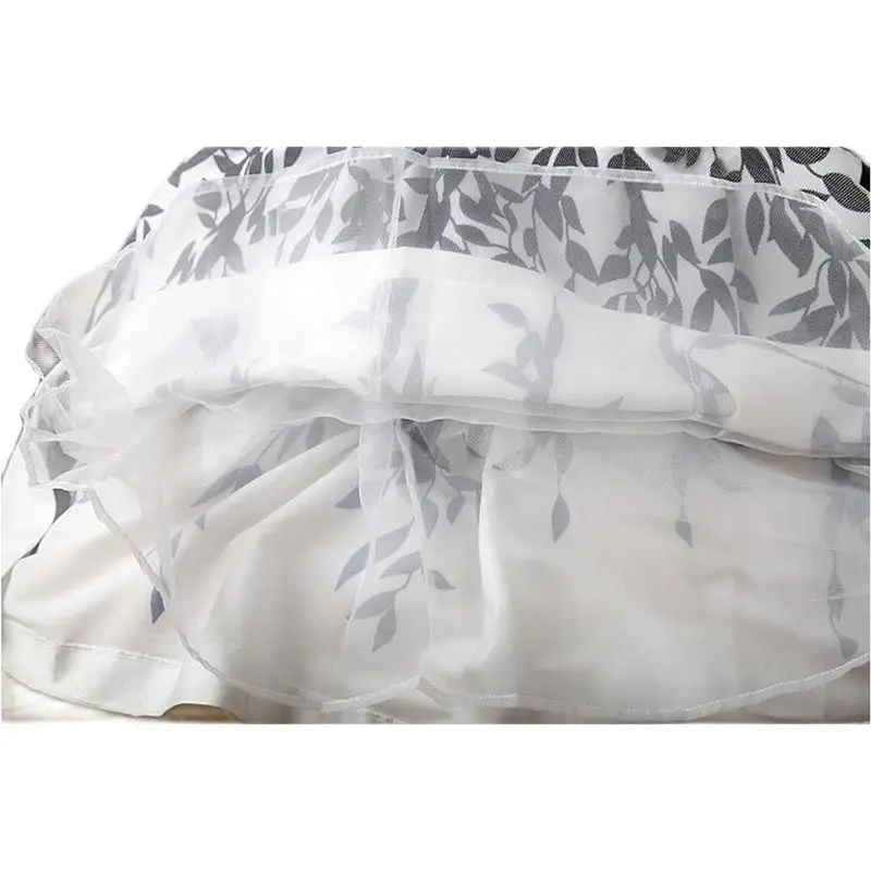 Женское Повседневное платье с принтом листьев весеннее элегантное кружевное