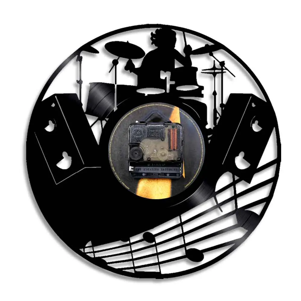 Комплект для барабана настенные часы Rock N Roll с виниловой пластиной музыкальные