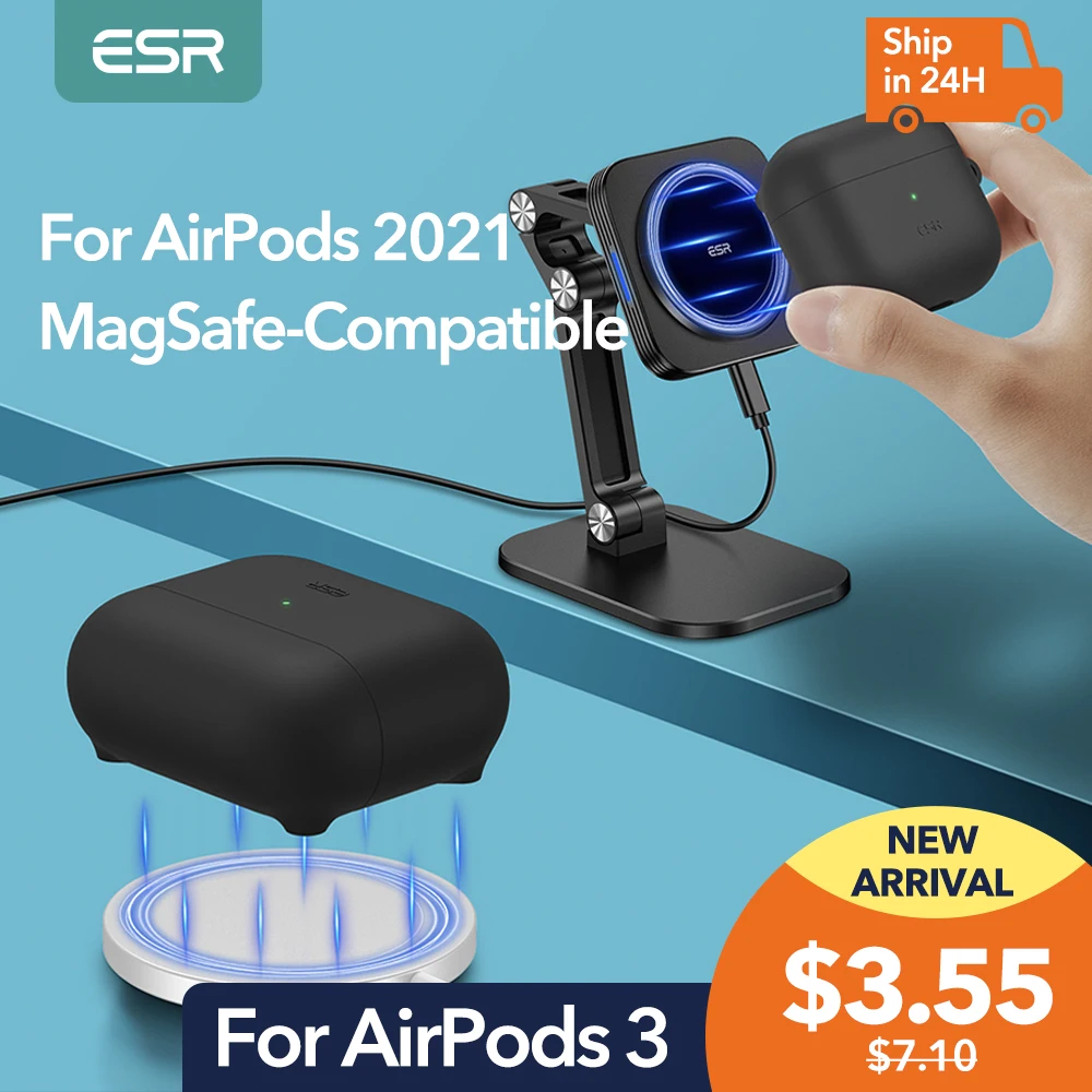 Чехол ESR для AirPods 3 магнитный чехол с беспроводной зарядкой 2021 защитный брелок