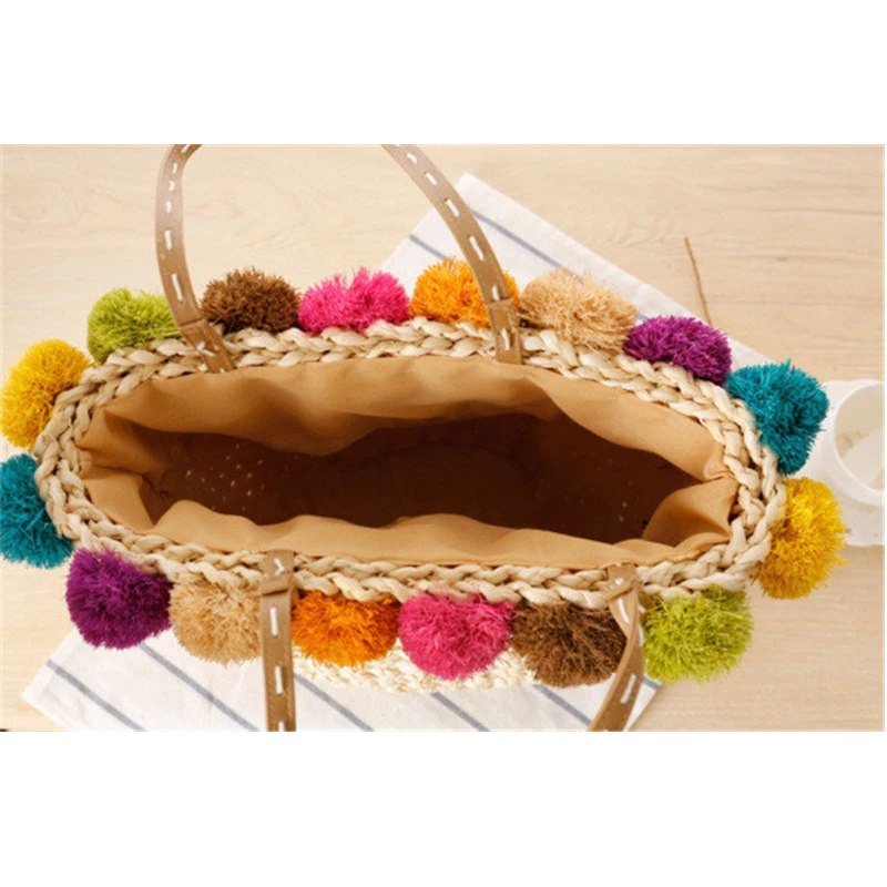 Пляжная сумка HISUELY горячая Распродажа из рафии и кукурузы женские сумки ручной