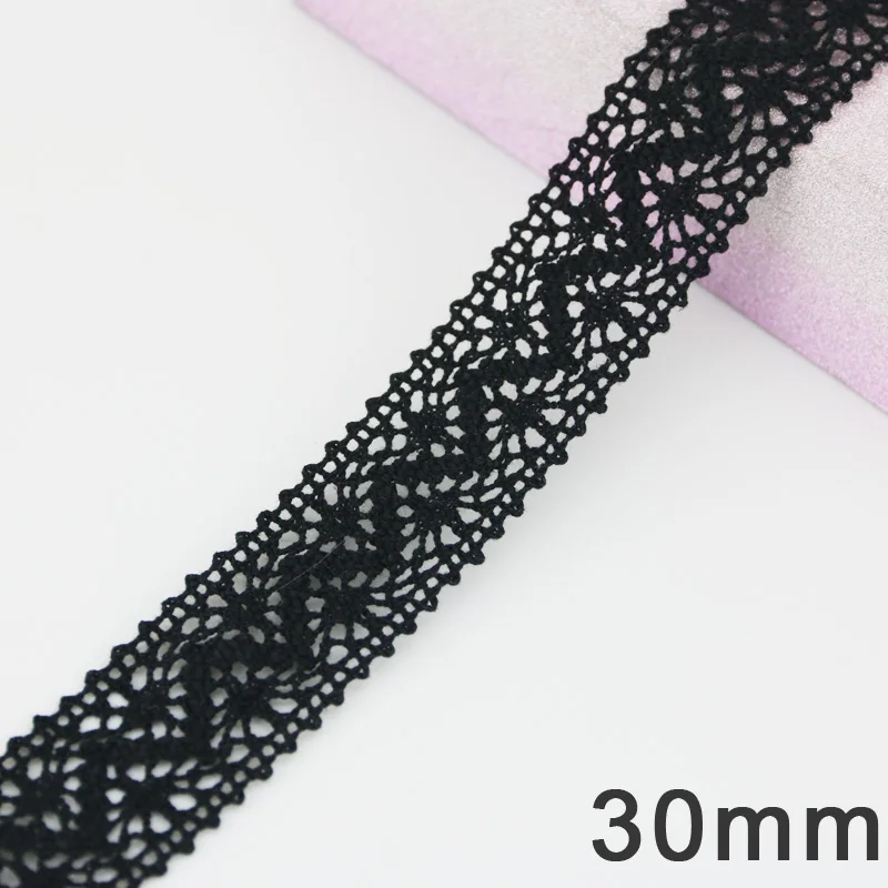 (5 meters/roll) black Lace Fabric Cotton Embroidered Trim DIY Sewing Handmade Craft Ribbon Materials images - 6
