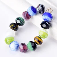 10x7mm rondelle faceted opaque lampwork glass loose spacer beads for jewelry making diy crafts findings