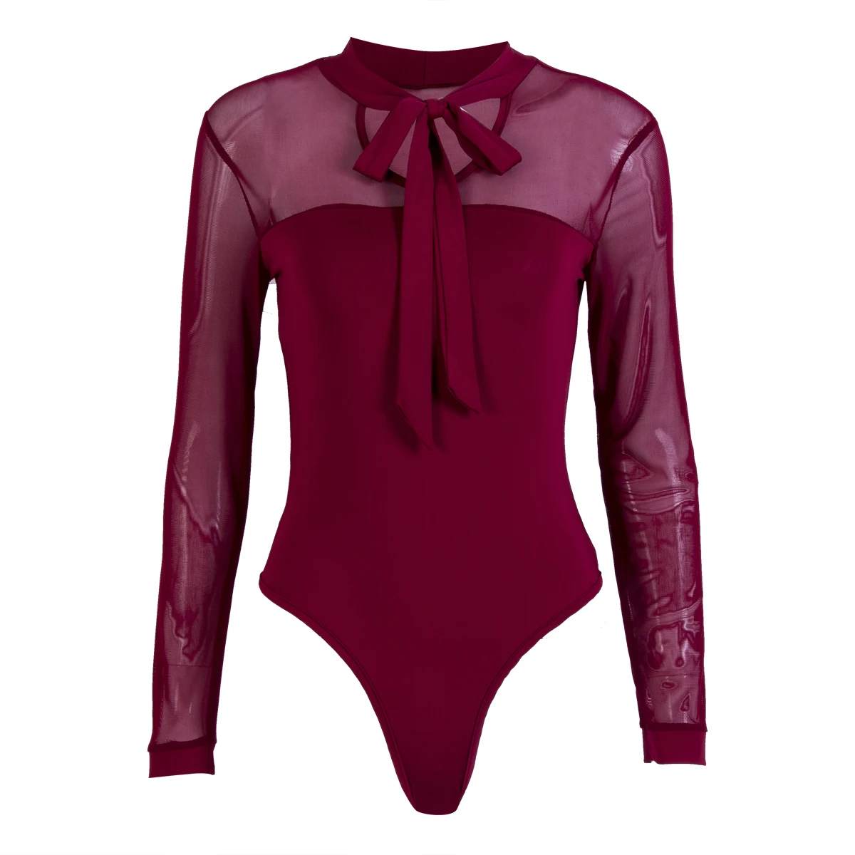 

Ladies Women Cotton Mesh Sheer Slim Bodysuit Tops Sunsuit Clothes Summer Party Bow Long Sleeves Leotard Romper Jumpsuit Clothing