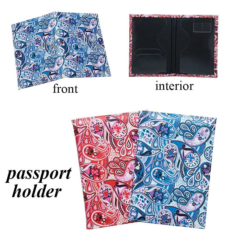 

New Arrival Passport Cover Travel Retro Printed Protect Cover Organizer Fashion PU Leather Passport Wallet Credit Card Holder