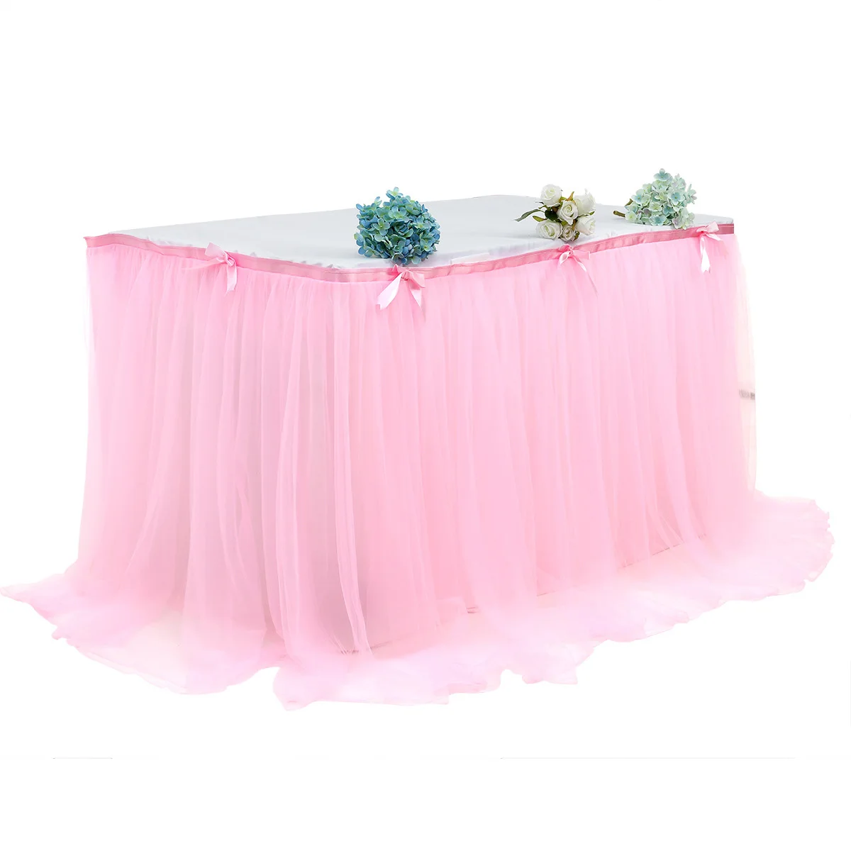 Pink 450*76 см, милые украшения стола, украшения для детского душа, пачка, скатерть, розовая Тюлевая юбка, Романтическая свадьба, день рождения, вечеринка - Цвет: Pink
