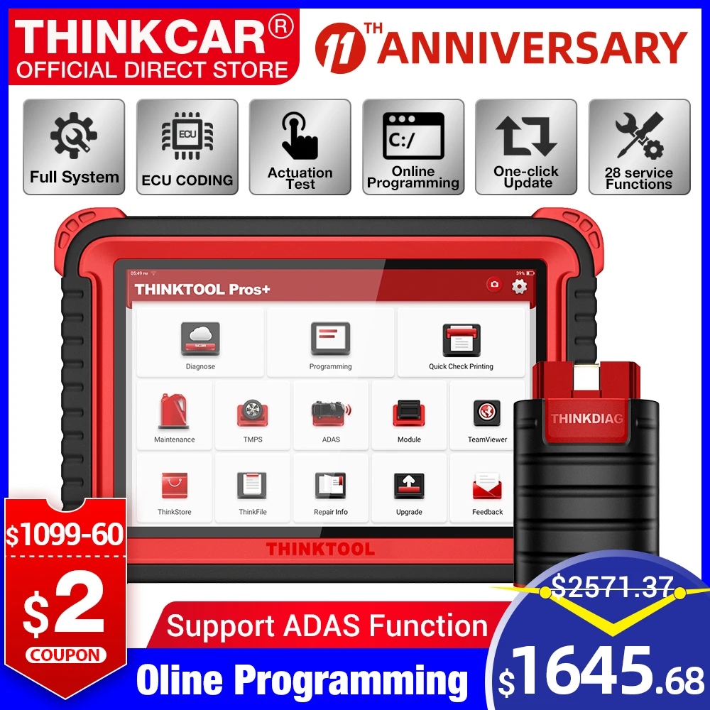 

Thinkcar Thinktool Pros+ OBD2 Professional All System Diagnostic Scanner Code Reader Programmable scanner ECU Coding Active Test