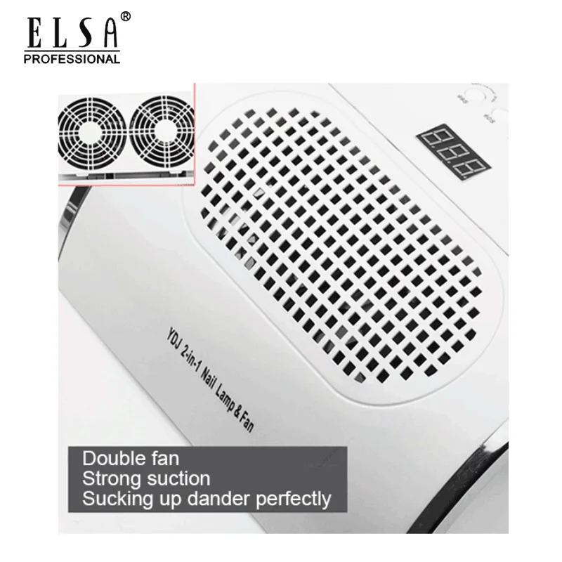 Маникюрная лампа 2 в 1 с пылесборником для ногтей двумя мощными вентиляторами и 36