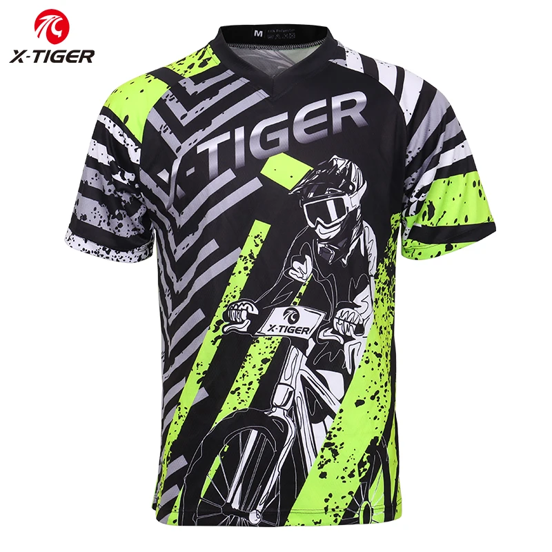 

X-Tiger MTB Downhill Jerseys 100% Polyester Cycling Jerseys Summer Short Sleeves Mountain Bike Motocross Shirts