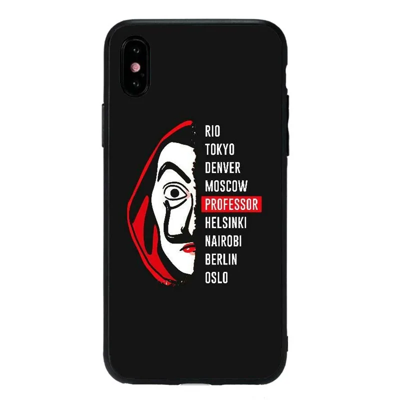 TPU La Casa De Papel case for iphone X XR XS MAX soft tpu phone cover for iphone 6 6S 7 8 PLUS Money Heist caso for 7plus coque - Цвет: TPU