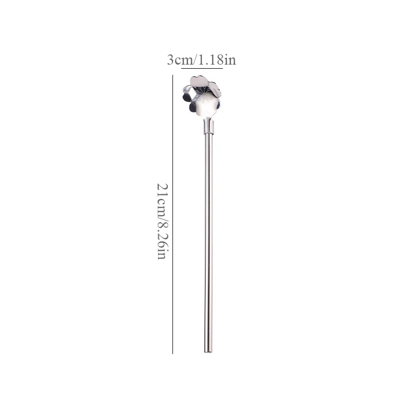 

304 Stainless Steel Metal Drinking Straw Colorful Flower Shape Reusable Straw Utensils Creative Bar Milk Coffee Stirring Tools