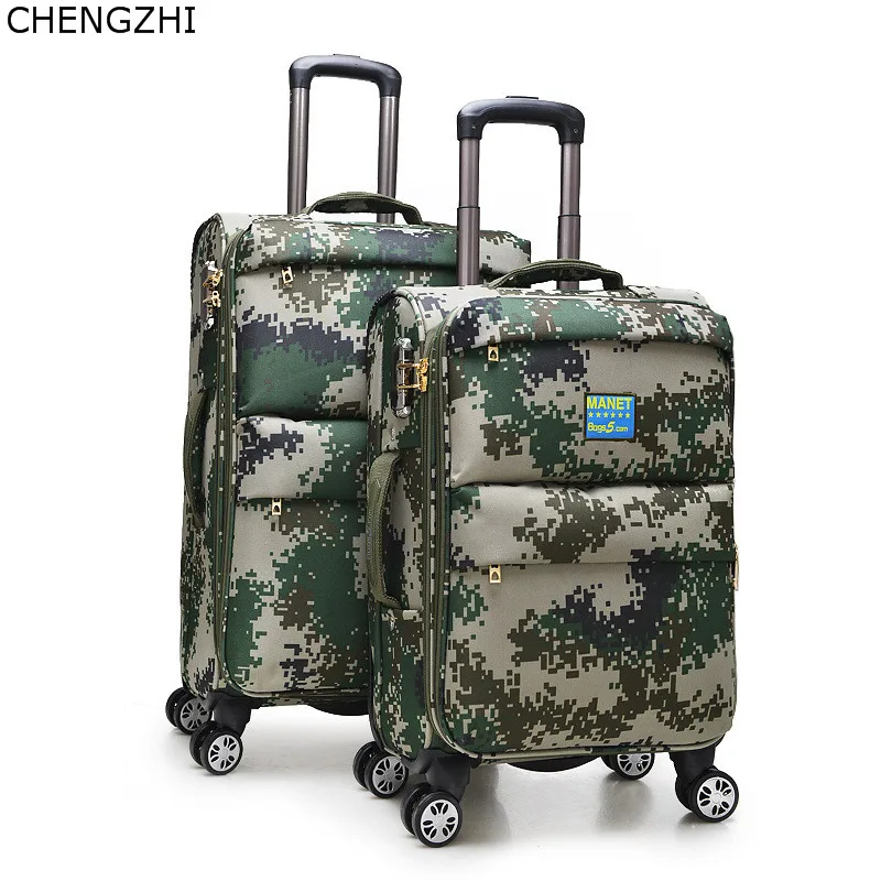 Camouflage CHENGZHI 2" 24" дюймов высококачественный дорожный костюм Чехол для мужчин посадочный чехол большой емкости тележка чемодан на колёсиках Спиннер на колесиках - Цвет: Camouflage