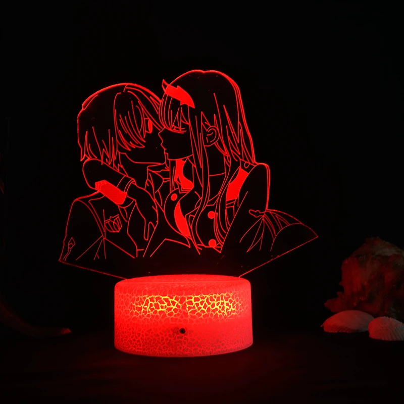Аниме дорогой в FRANXX Zero Two 3D ночсветильник красочный пульт дистанционного
