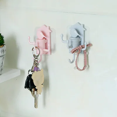 Креативный стерео вращающийся крючок без следов для ванной прочный клей ключей