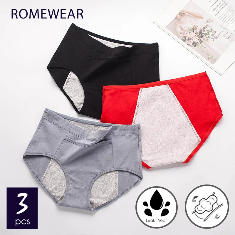 ROMEWEAR органический хлопок размера плюс менструальный период трусики для женщин