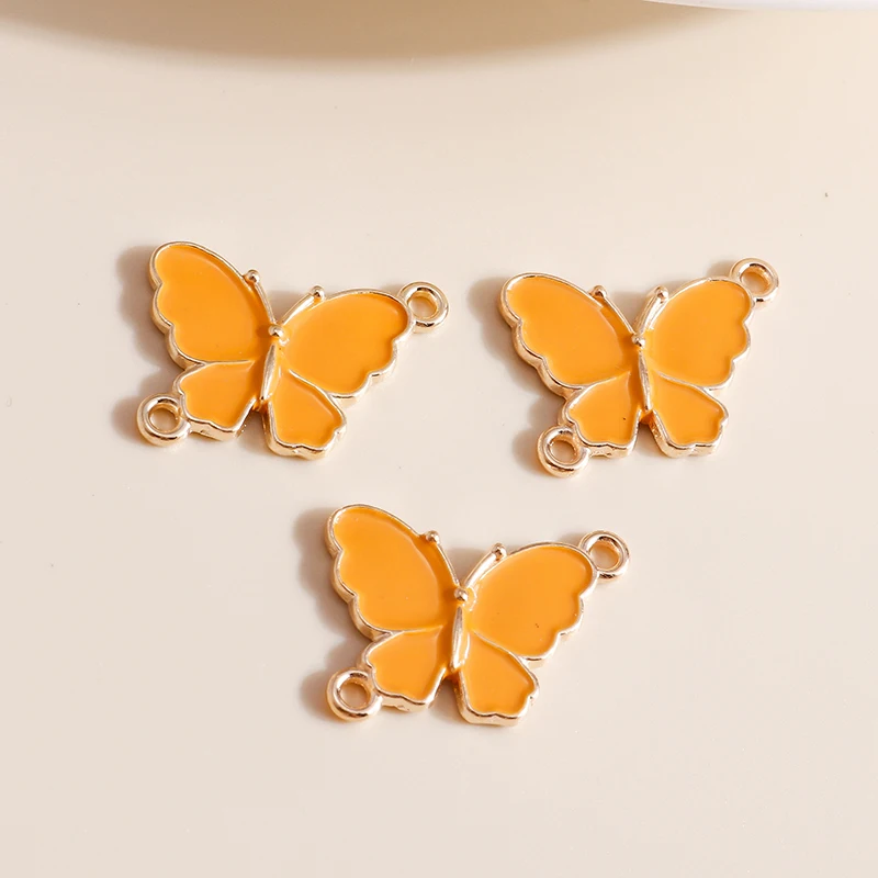 Коннектор подвеска с эмалированной бабочкой для изготовления украшений 10 шт. 20