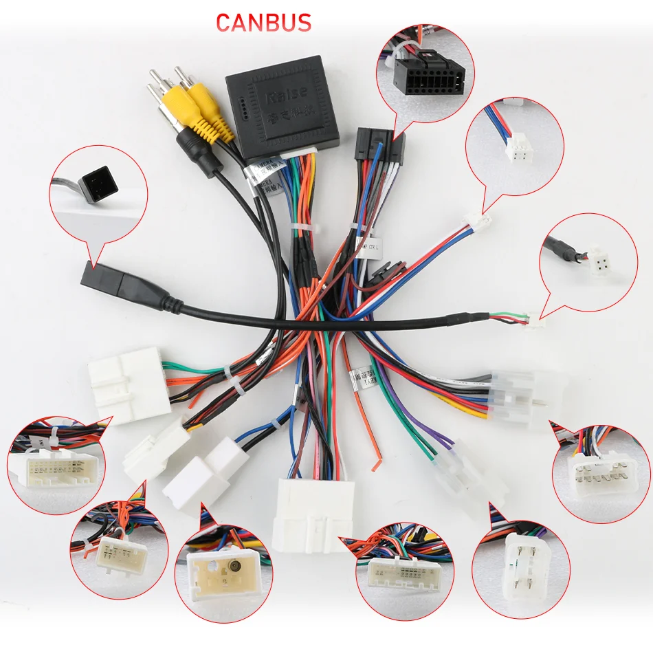 

Car 16-pin Android Wire Harness Power Cable Adapter With Canbus For Toyota Corolla/Camry/RAV4/Crown/Reiz power cord with canbus