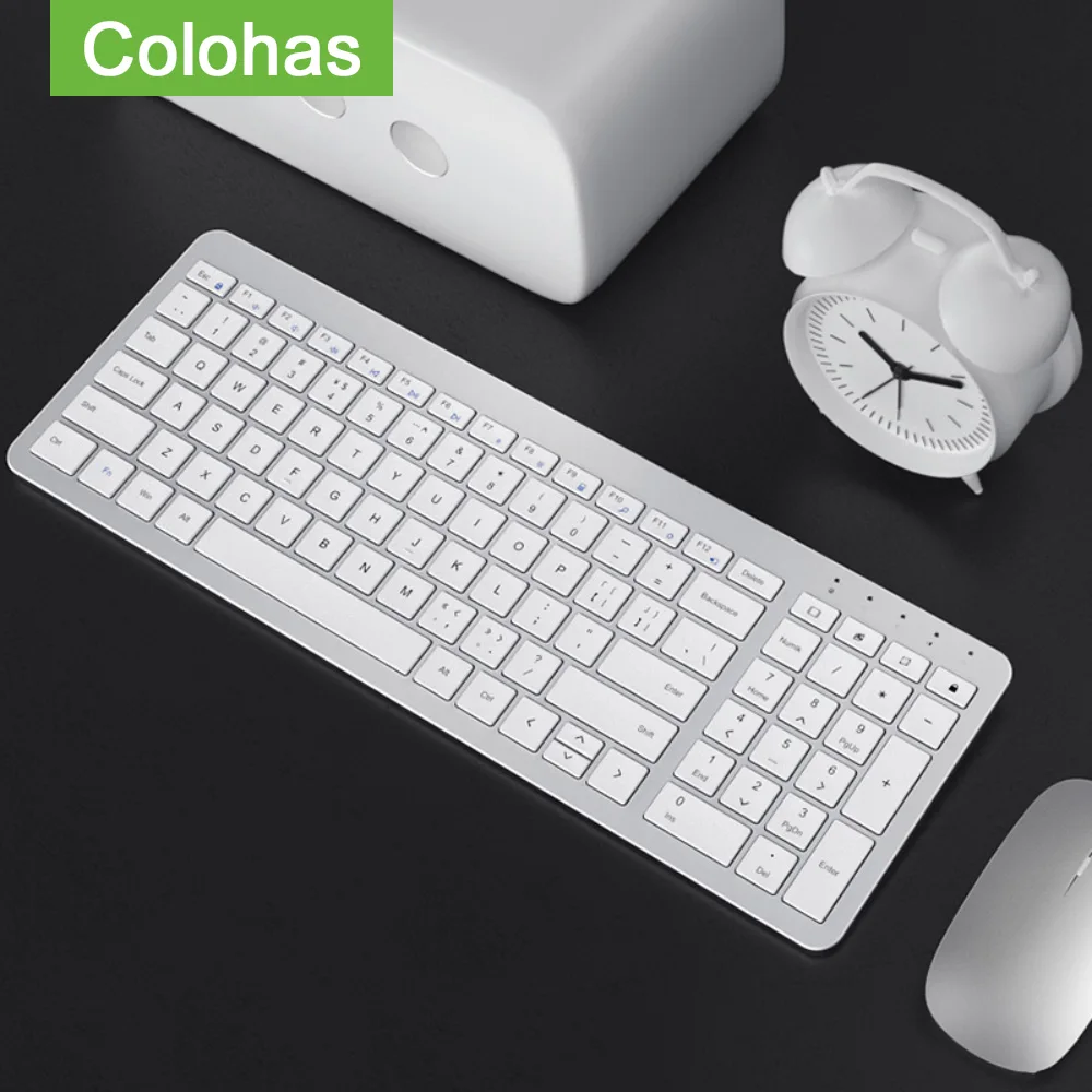 2 4G Беспроводная игровая клавиатура мышь набор для Macbook Xiaomi ноутбука бесшумная