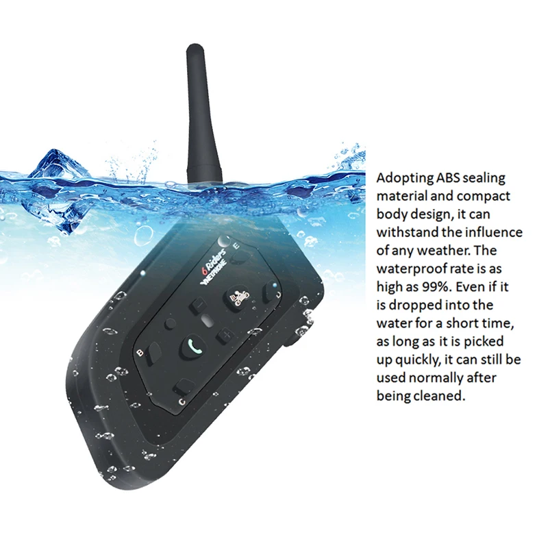 Bluetooth гарнитура для мотоциклетного шлема QPLOVE VnetPhone V6 1200 м|Наушники шлемов| |