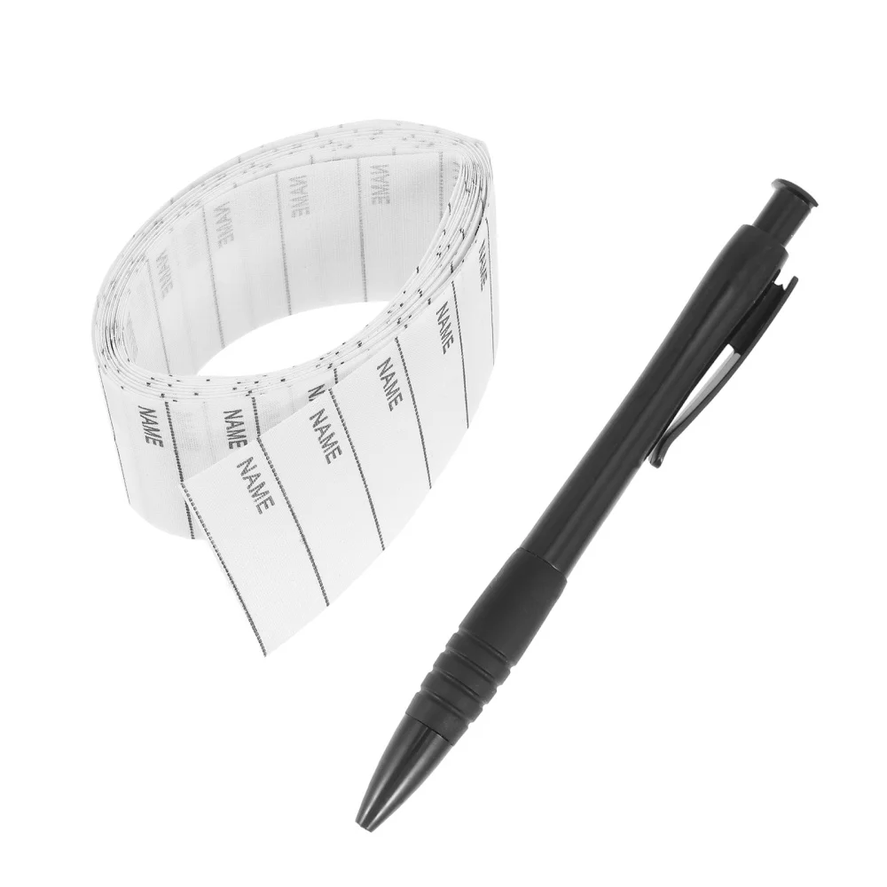 

200pcs White Washable Iron On Name Labels Garment Fabric Tags with Pen