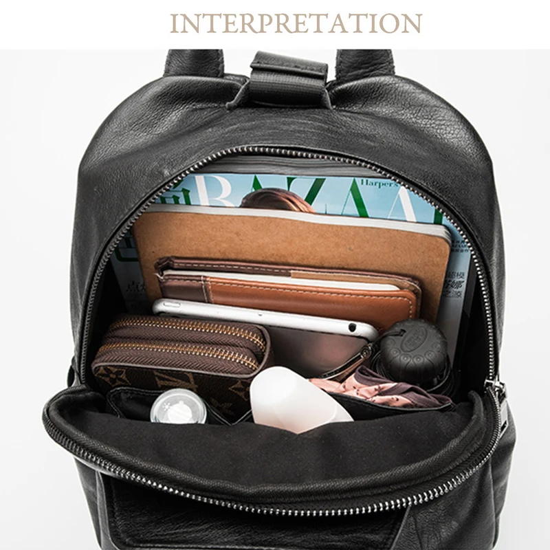 

2020 Modern Backpack Women Fashionable Bag Belt Buckle Decoration Knapsack PU Teenage School Bags Casual Mochila