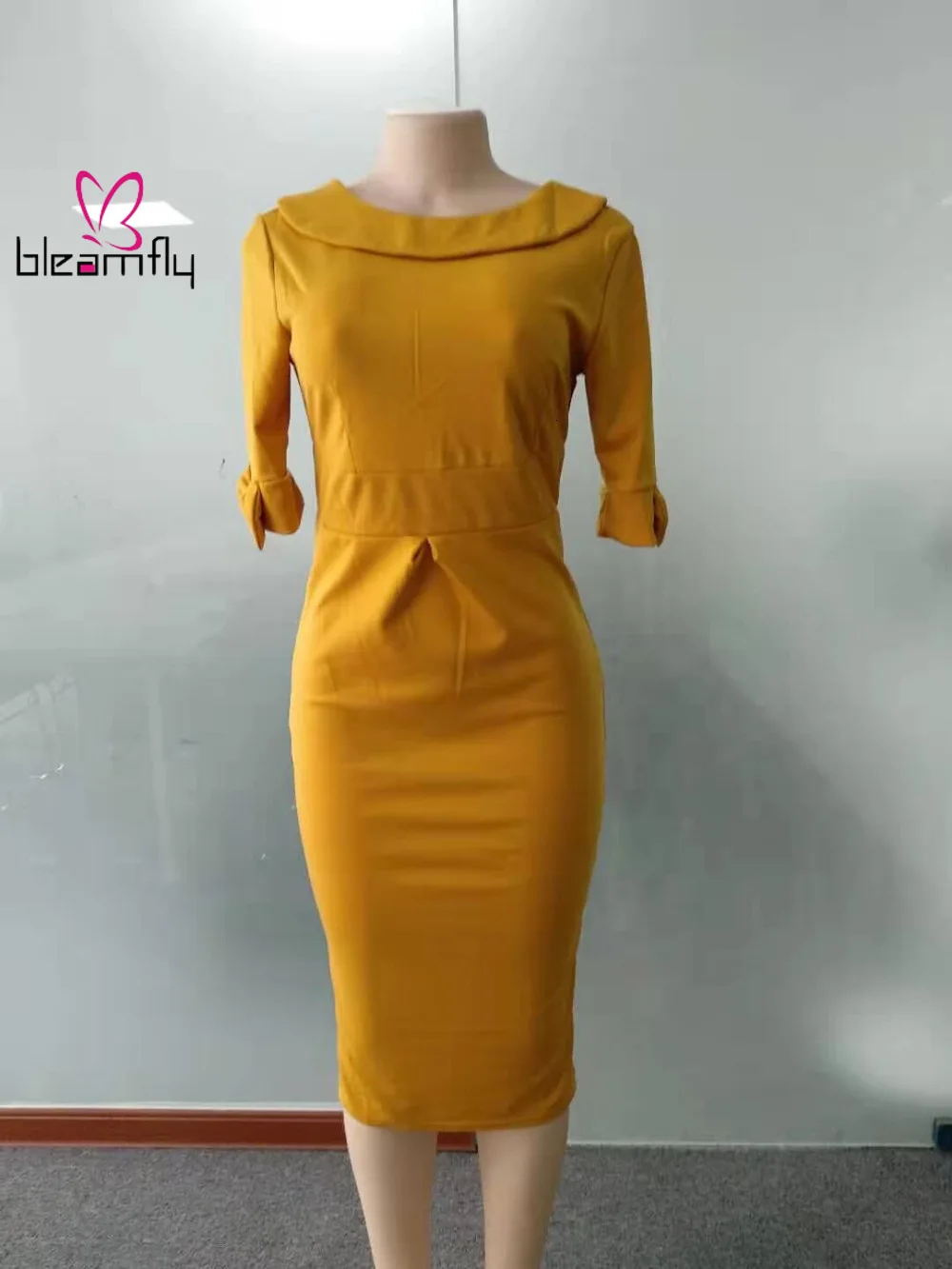 2019 женское осеннее офисное облегающее платье миди Клубные вечерние платья