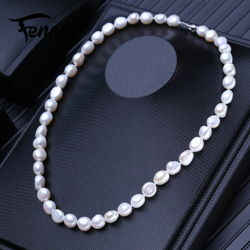 FENASY Natural Freshwater Pearl Necklaces For Women Baroque Long Necklace Wedding Jewelry Neck Accessories | Украшения и
