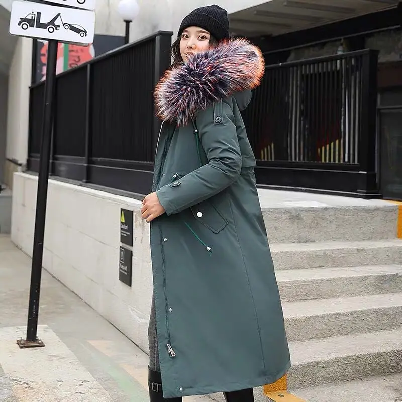 Новинка 2020 модная длинная парка Lusumily со съемной подкладкой из овечьей шерсти