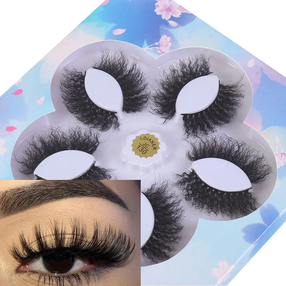 

5Pairs New Messy Thick Natural Long Fluffy False Eyelashes 3D Mink Lashes Reusable