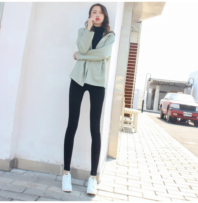 Женские брюки-карандаш 2019 осень зима размера плюс уличная одежда Полная длина