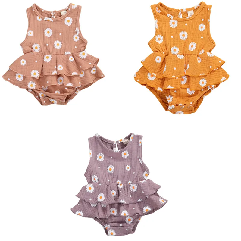 

0-24M Newborn Baby Girls daisy Romper Jumpsuit Cotton Outfits BackCross Clothing