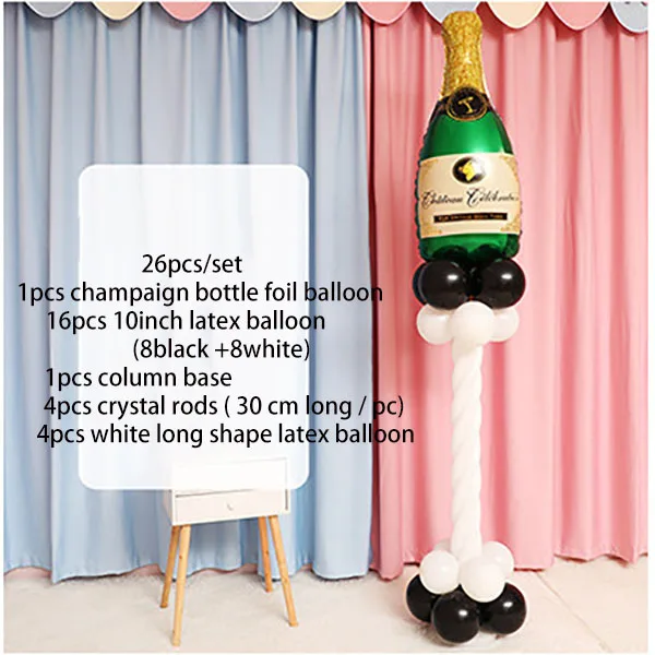 26pcs/lot 18inch Football Balloon Black White Latex Balloons Column Base Sticks Baby Shower Birthday Party Decoration Supplies - Цвет: Светло-серый