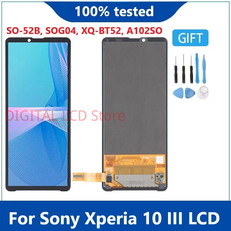 

Оригинальный ЖК-дисплей 6,0 дюйма для Sony Xperia 10 III, SO-52B 04, XQ-BT52, A102SO, дигитайзер экрана в сборе для Sony 10 III LCD