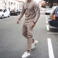male sweatsuit long sleeves t shirt pants new 2 piece sets autumn sportswear mens set fashion solid tracksuit sports suits