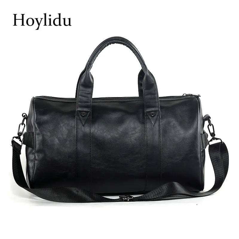 High Quality PU Leather Men's Travel Duffle Fashion Large Capacity Portable Crossbody Bags Casual Business Luggage Shoulder Bag