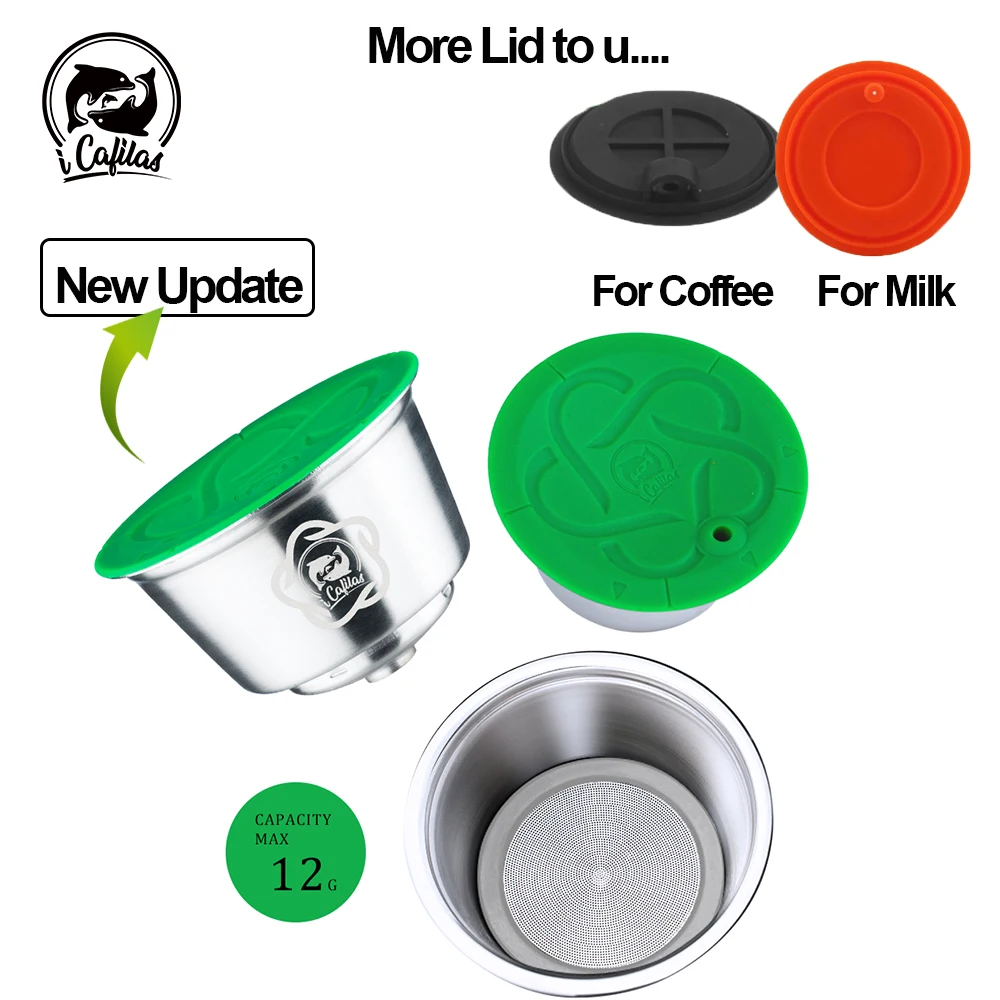 

icafilas Capsulas de Cafe Recargables Dolce Gusto Reusable Refillable Capsules, Filters for Necafe Dolce Gusto Maker Coffee Pods