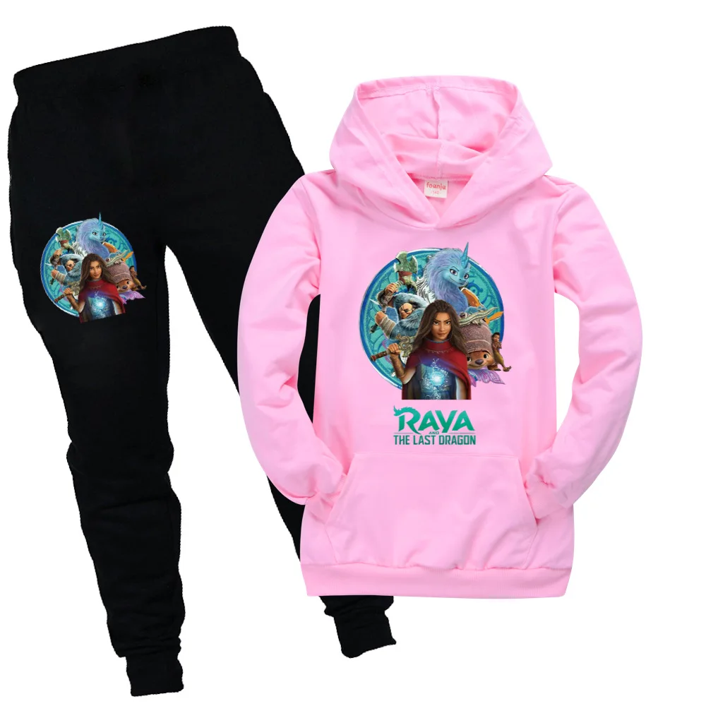 

Baby Clothing Sets Children Birthday suit Boys Tracksuits Kids Raya and The Last Dragon Sport Suits Hoodies Top +Pants 2pcs Set