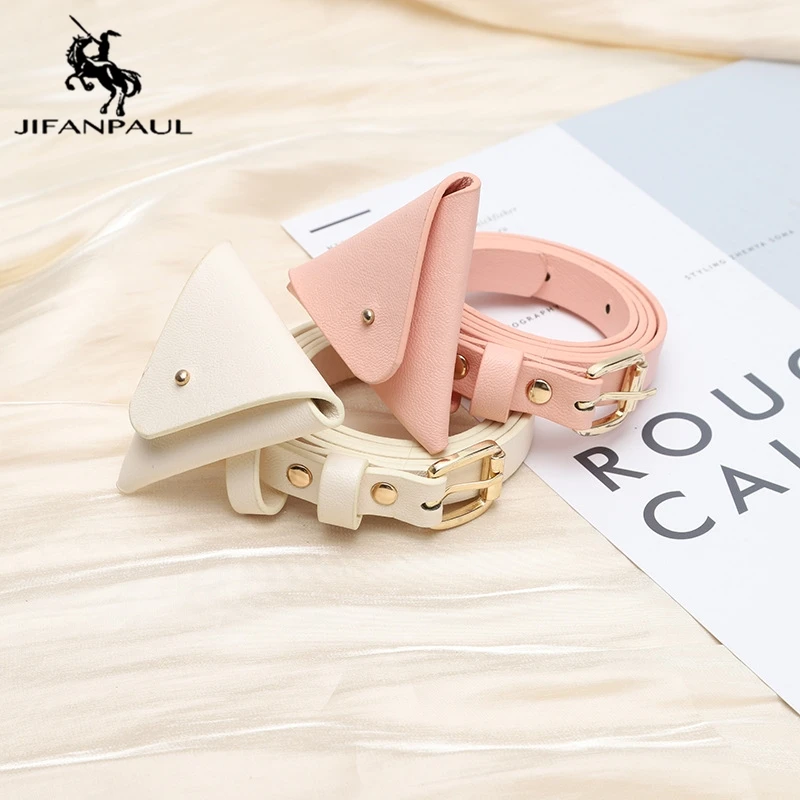 

JIFANPAUL 2020 New women's belt fashion mini Japanese and Korean style coin purse belt waist bag popular thin belt women
