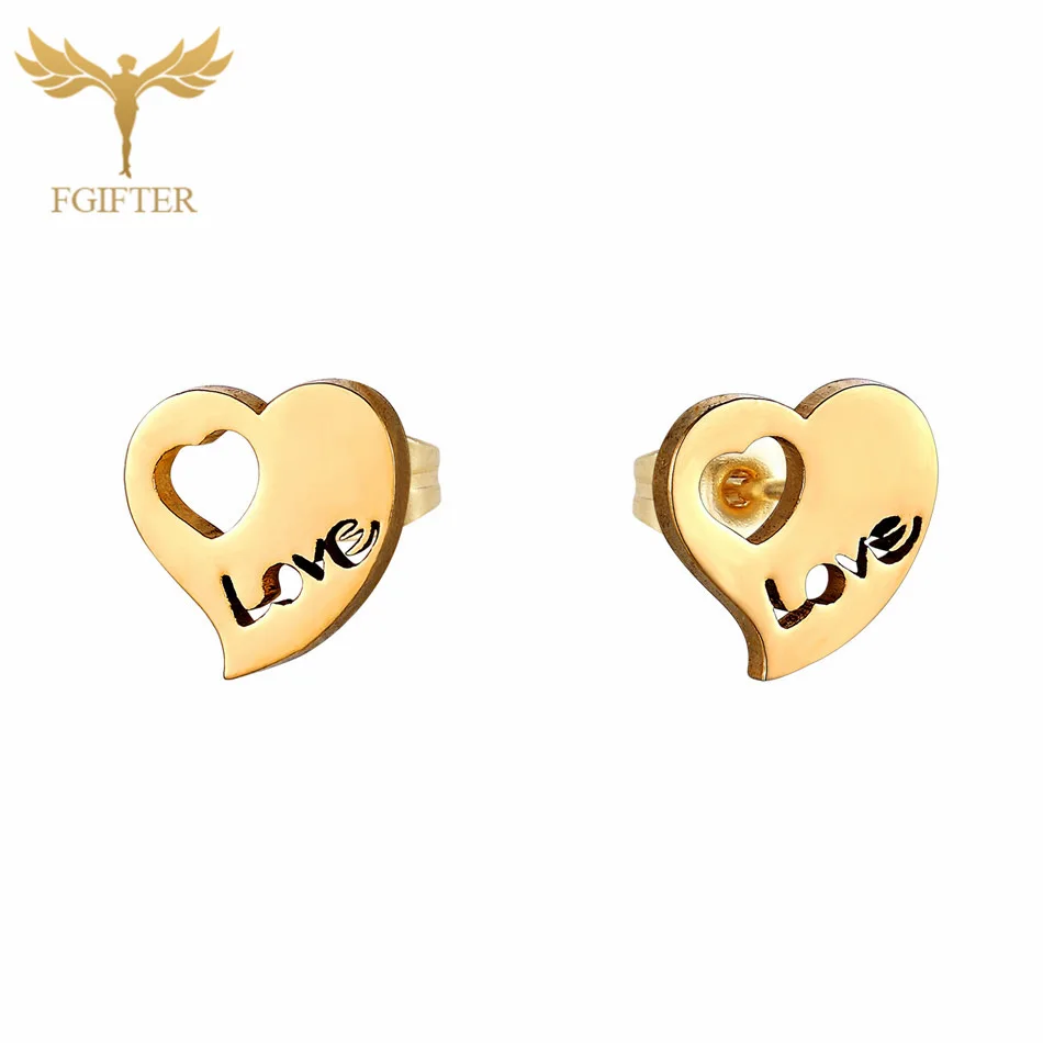 Lover Earrings Серьги-гвоздики из нержавеющей стали высокого качества, романтические серьги для влюбленных девушек и женщин, свадебные ювелирные украшения, аксессуары - Окраска металла: Lover Earrings