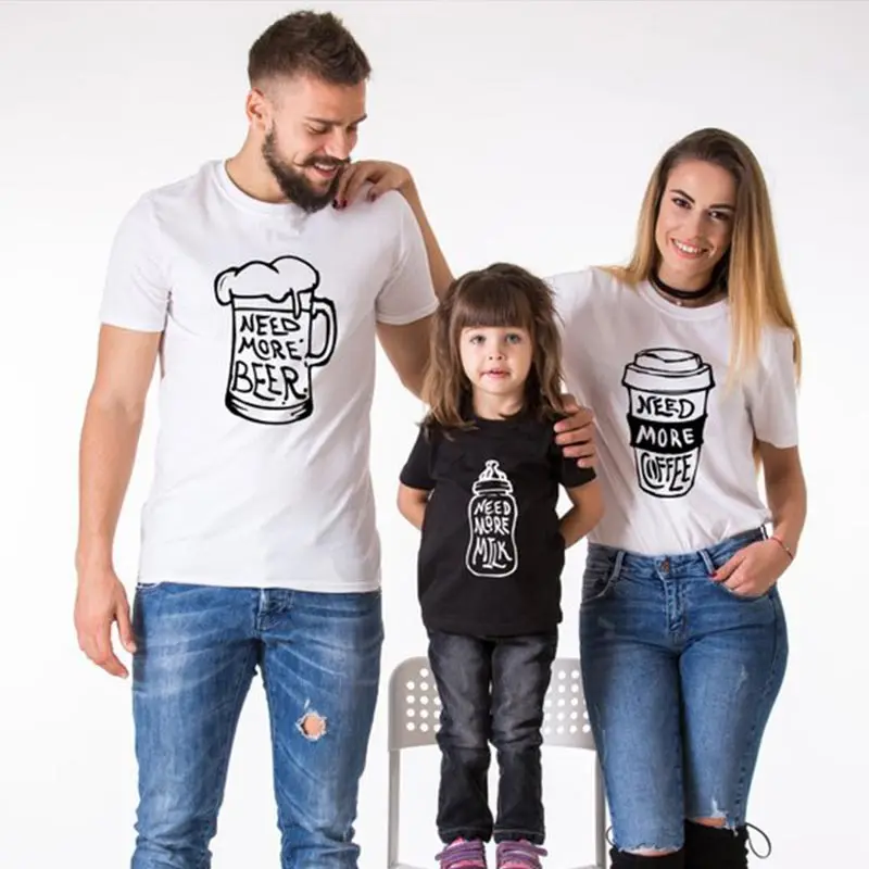 Принт с героями мультфильмов семейная одежда для мамы папы дочки и сына