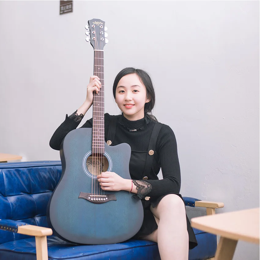 

Новая гитара для начинающих, 41-дюймовая гитара для взрослых, гитара для женщин, студентов, начинающих, самоучителя, народная гитара