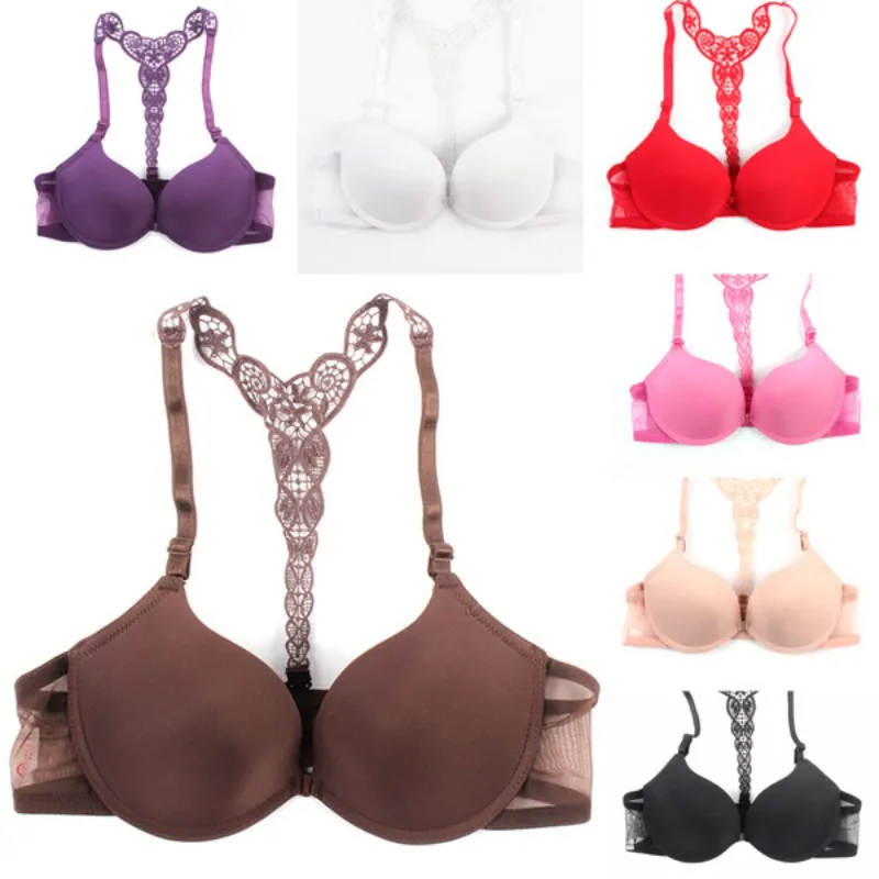 Женский бюстгальтер с застежкой спереди сексуальное кружевное нижнее белье