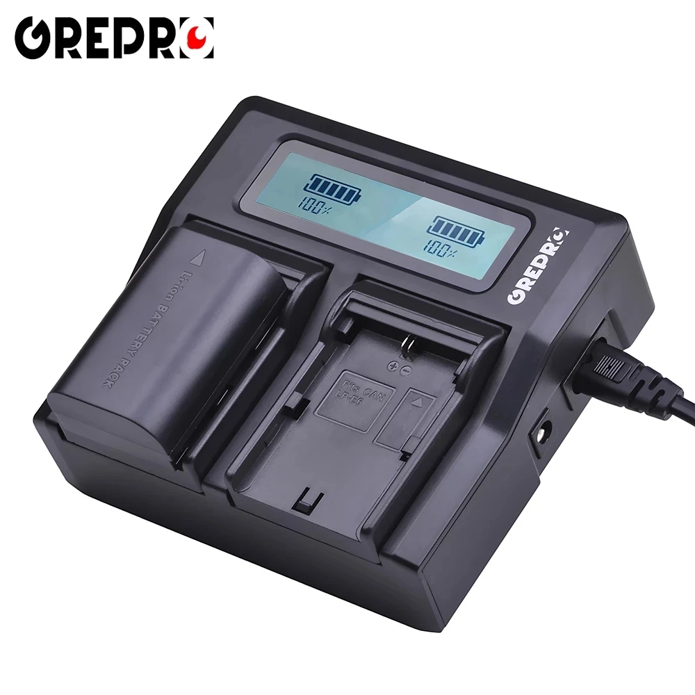 

2650mAh LP E6 LPE6 LP-E6 Battery for Canon 80D EOS 5DS R 5D Mark II 5D Mark III 6D 7D + LCD Fast Charger